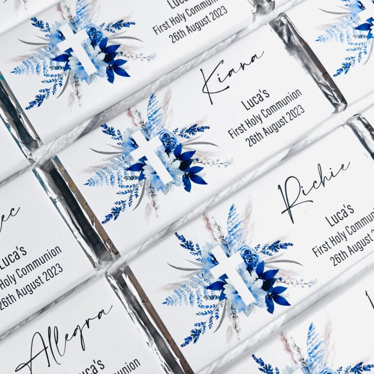 Cross & Blue Florals Personalised Chocolate Bars