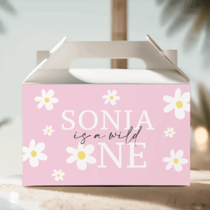 build your own daisy theme party lolly box packs white