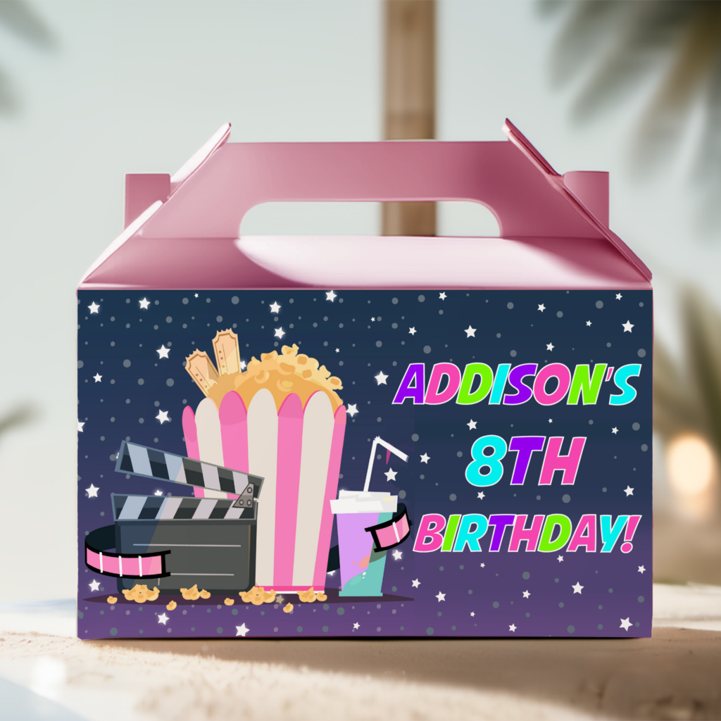 build your own movie party theme party lolly box packs pink