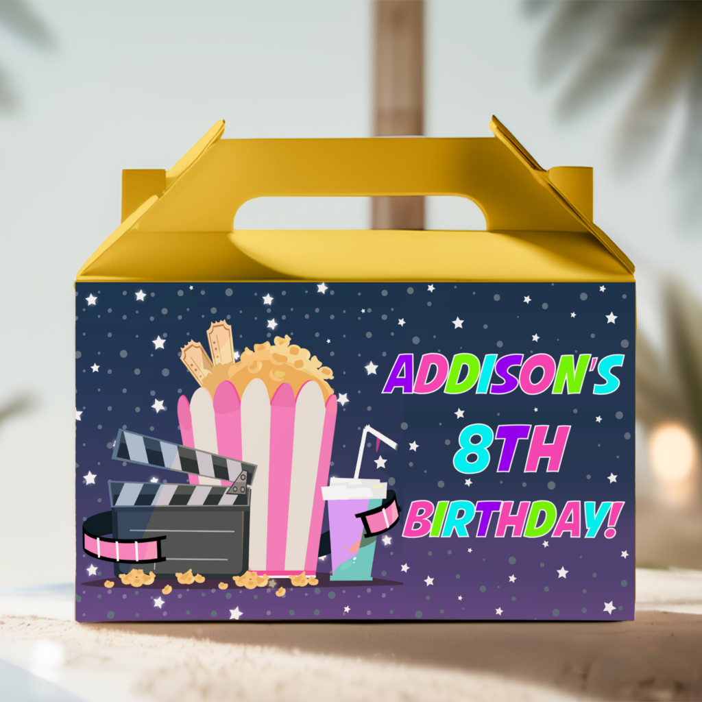 build your own movie party theme party lolly box packs yellow