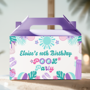 build your own pool party theme party lolly box packs purple