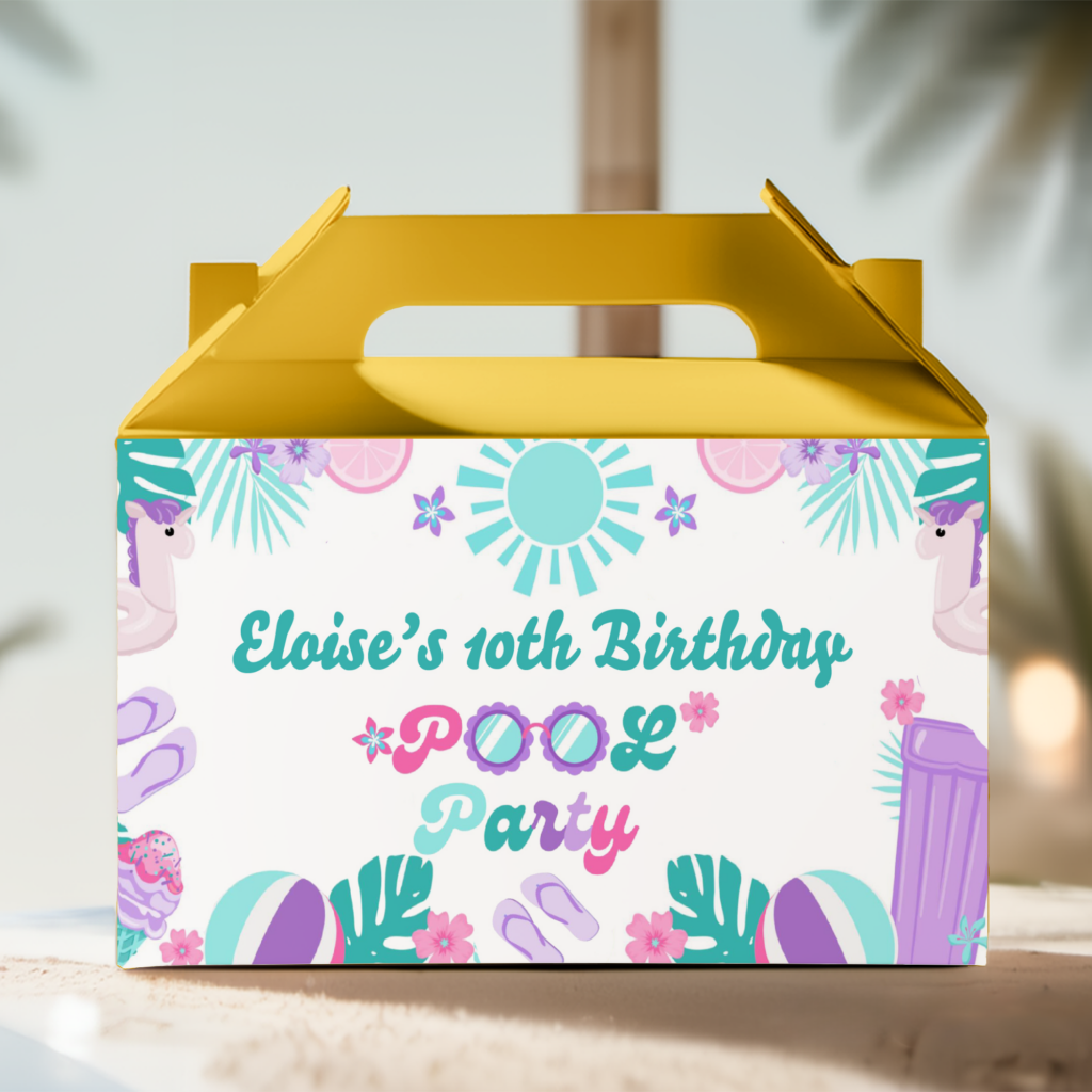 build your own pool party theme party lolly box packs yellow