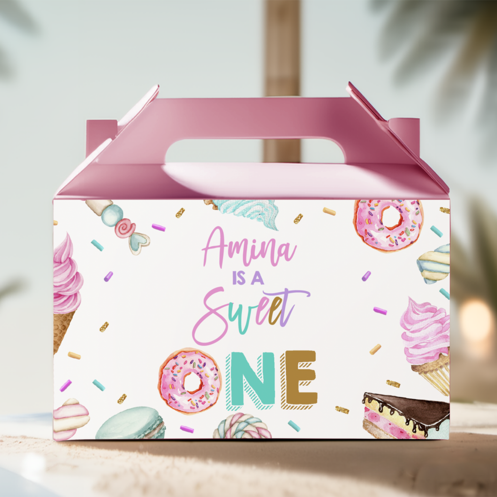 build your own sweet one party lolly box pack pink