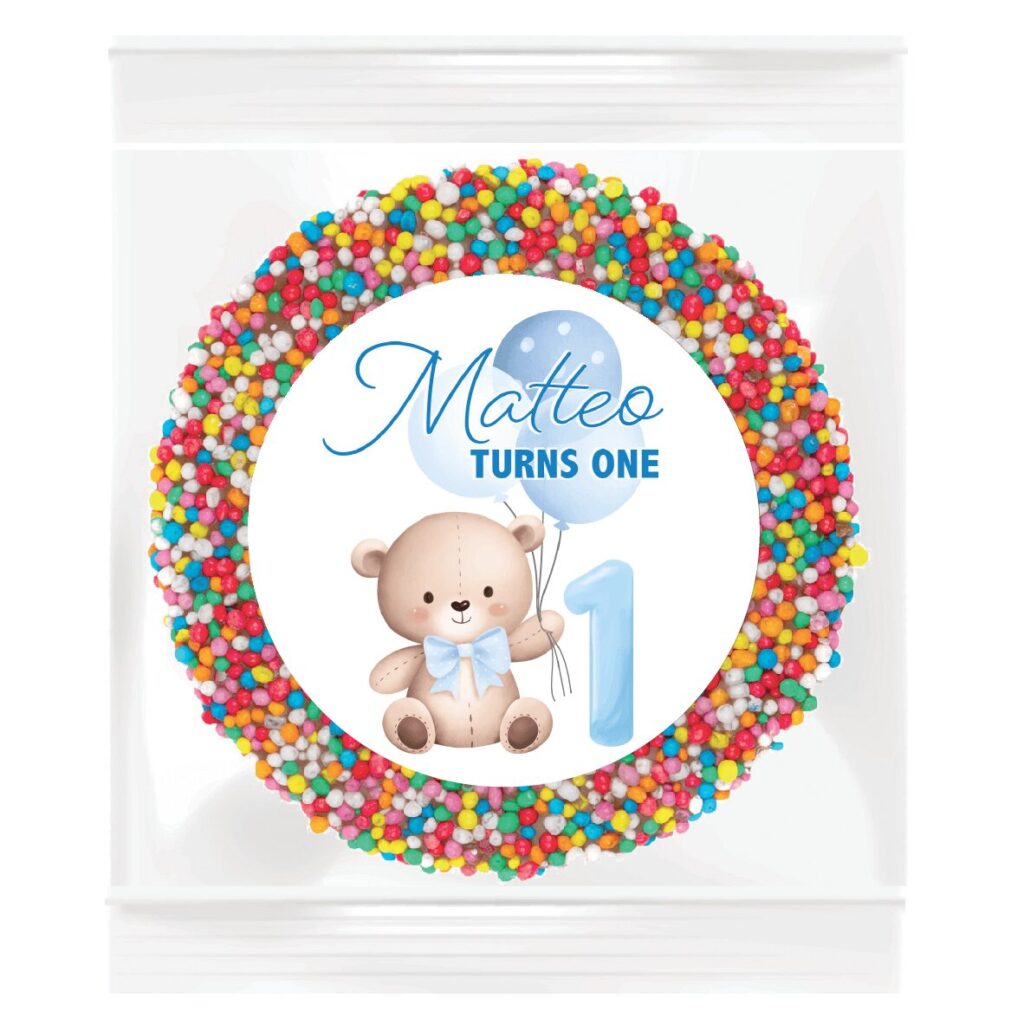 Blue Teddy Bear Birthday Giant Freckle Favours