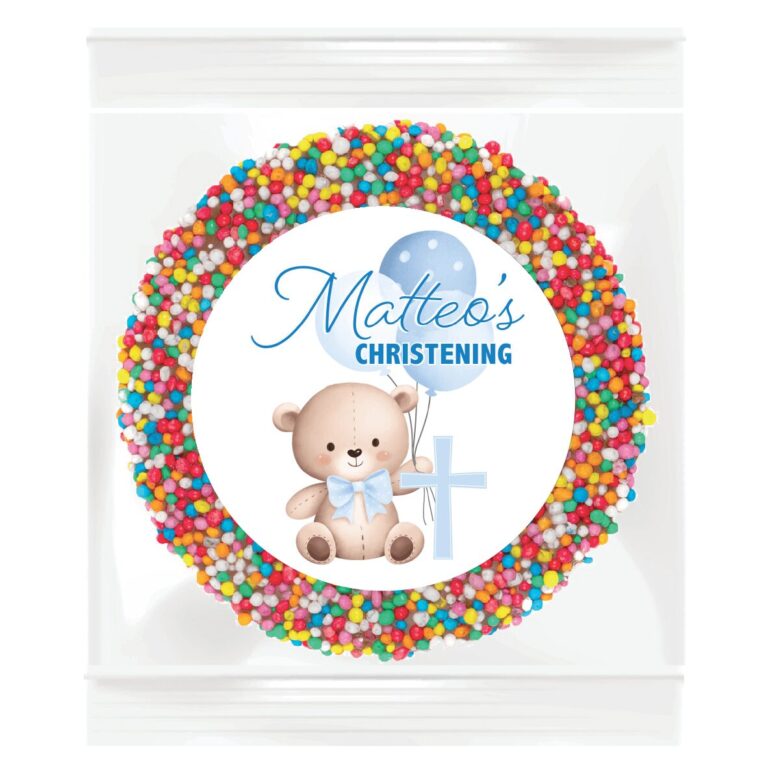 Blue Teddy Bear & Cross Giant Chocolate Freckles
