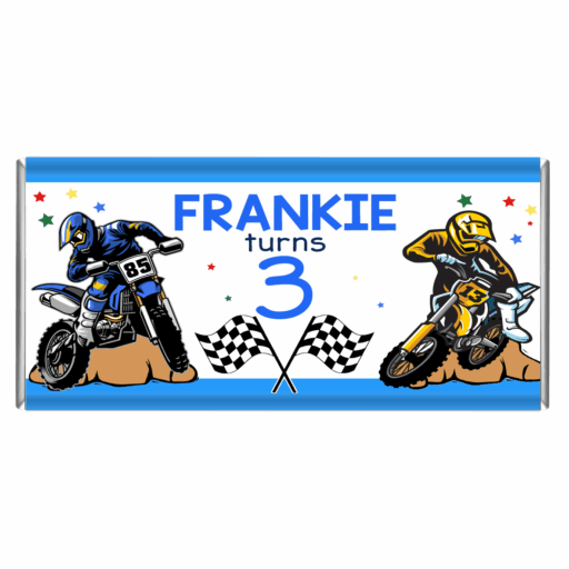 dirt bike theme chocolate bar