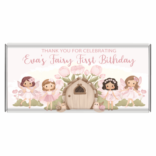 Fairy First Birthday Personalised Chocolate Bar Favours
