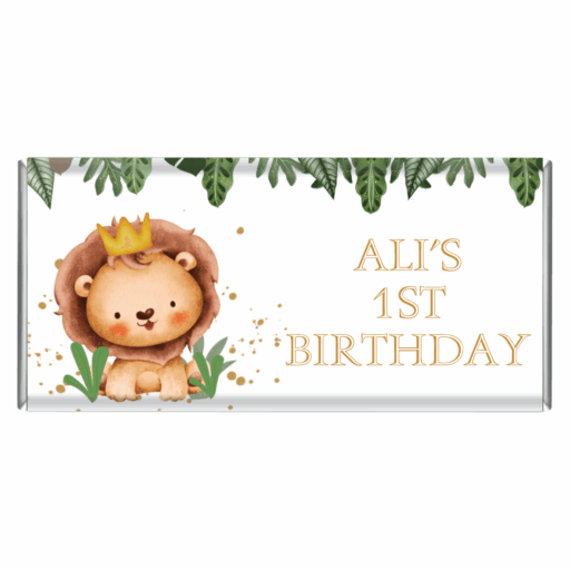 little lion party personalised chocolate bars