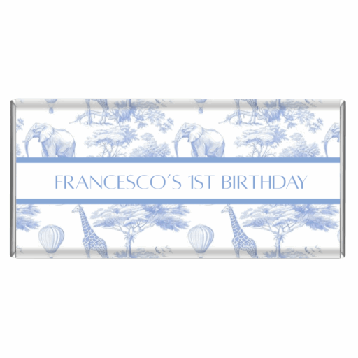 Luxury Safari Toile Personalised Chocolate Bar Favours