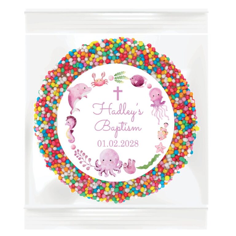 Pink Under The Sea Theme Baptism Giant Chocolate Freckles