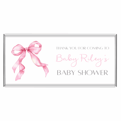pink bow theme chocolate bar