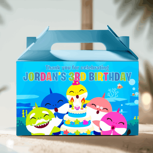 build your own baby shark theme party lolly box packs blue