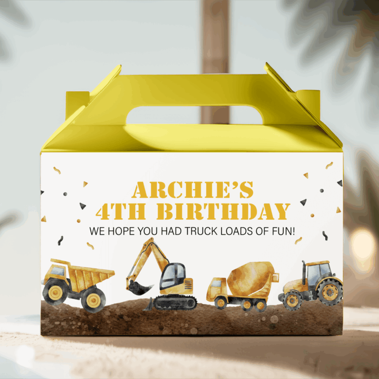 Build Your Own Cute Construction Theme Party Lolly Box Packs