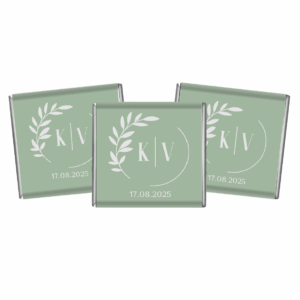 sage wreath initials petite custom chocolates petite