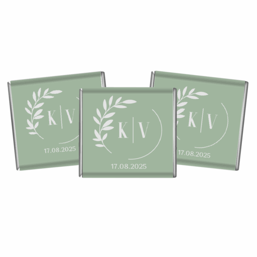 sage wreath initials petite custom chocolates petite