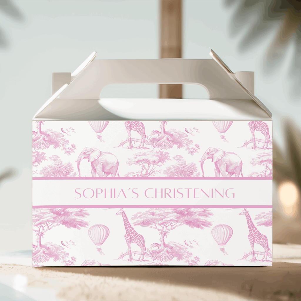 build your own luxury safari toile party lolly box packs pink