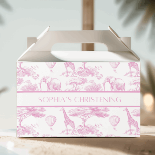 build your own luxury safari toile party lolly box packs pink