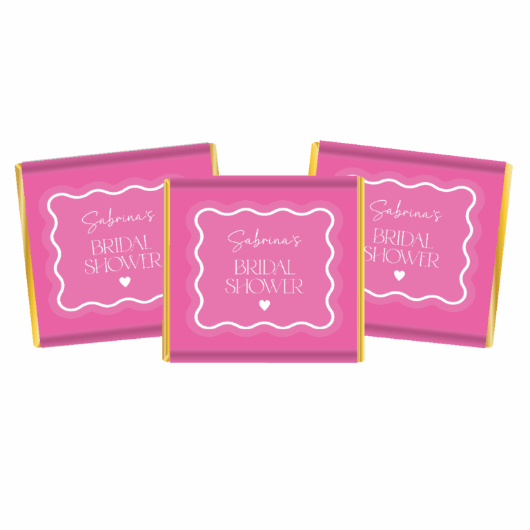 Hot Pink Swirl Petite Personalised Chocolates